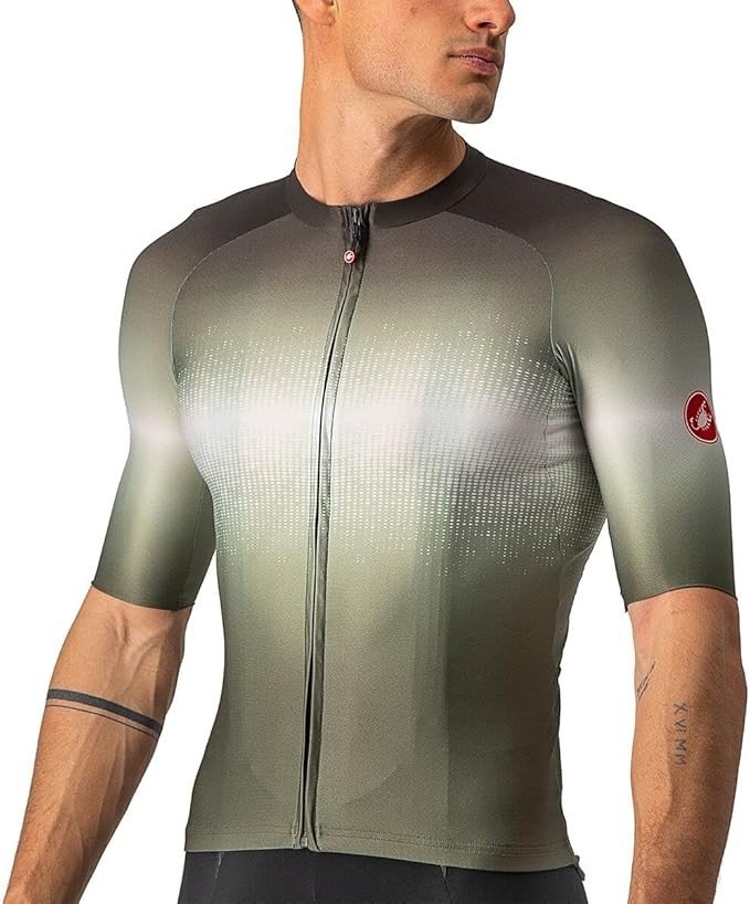 Castelli Aero Race 6.0 FullZip Jersey Mens Military GreenLight Black XXL