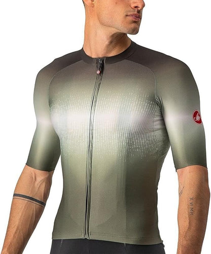 Castelli Aero Race 6.0 FullZip Jersey Mens Military GreenLight Black XXL