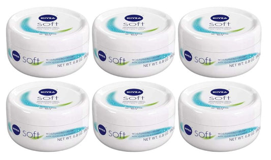 Soft Moisturizing Cream Face/Body/Hands 6.8 Ounce Jar (Pack of 6)