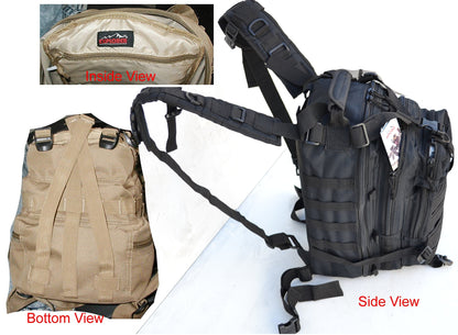 Explorer Tactical Assault Pack - Combat Rucksack - 17" Military MOLLE Backpack 27L - Black