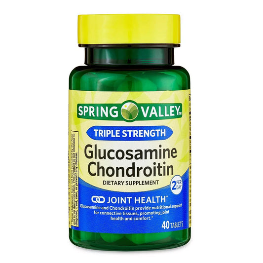 Spring Valley Triple Strength Glucosamine Chondroitin Tablets Dietary Supplement，40Ct
