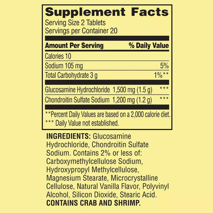 Spring Valley Triple Strength Glucosamine Chondroitin Tablets Dietary Supplement，40Ct
