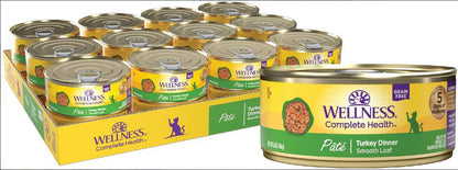 Wellness Complete Health Pate Turkey Dinner Grain-Free Wet Cat Food, 6 X12.5-Oz