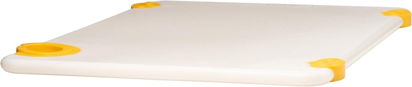 Winco - Non-Slip Cutting Board with Hook, 12" X 18" X 1/2", Yellow