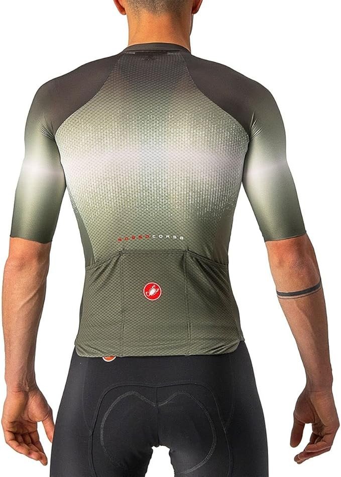 Castelli Aero Race 6.0 FullZip Jersey Mens Military GreenLight Black XXL