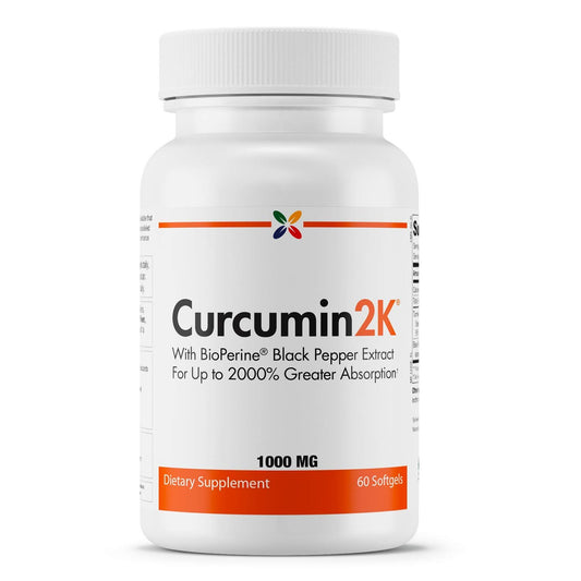 Stop Aging Now - Curcumin2K Formula with Bioperine - Antioxidants, Mood Support, Joint Health - Turmeric & Black Pepper Extract - 60 Softgels