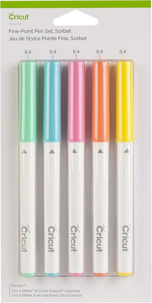 Cricut Fine Point Pen Set Sorbet – 5 Pack for Explore & Maker Machines