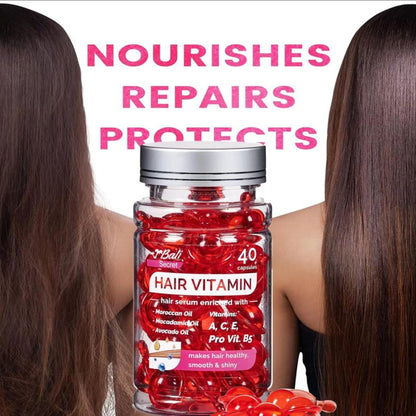 Hair Treatment Serum 40 Capsules No Rinse with Argan Macadamia & Avocado Oils -