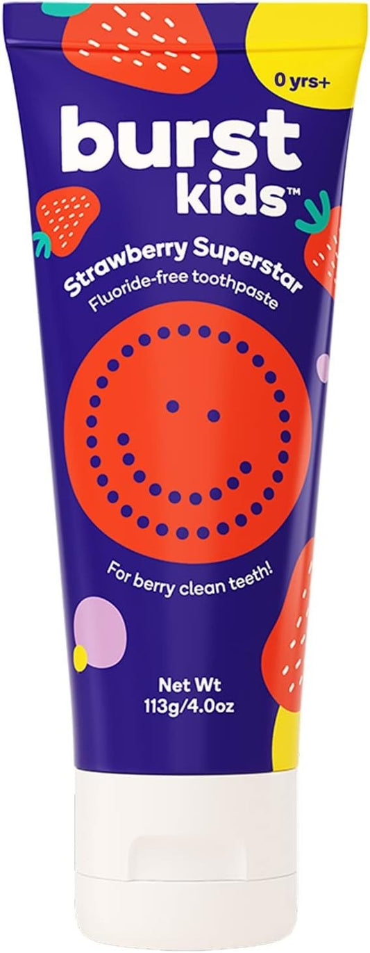 BURST kids Strawberry Kids Toothpaste Fluoride-Free - 2 PACK