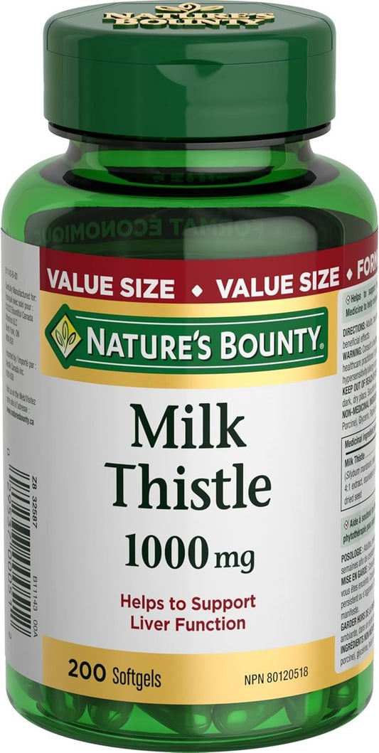 Nature's Bounty Milk Thistle Value Size, 200 Softgels Exp.: 07/2026