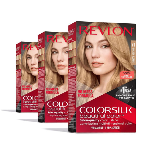 Revlon Colorsilk Beautiful Color Permanent Hair Color, (OLD VERSION) 71 Golden Blonde