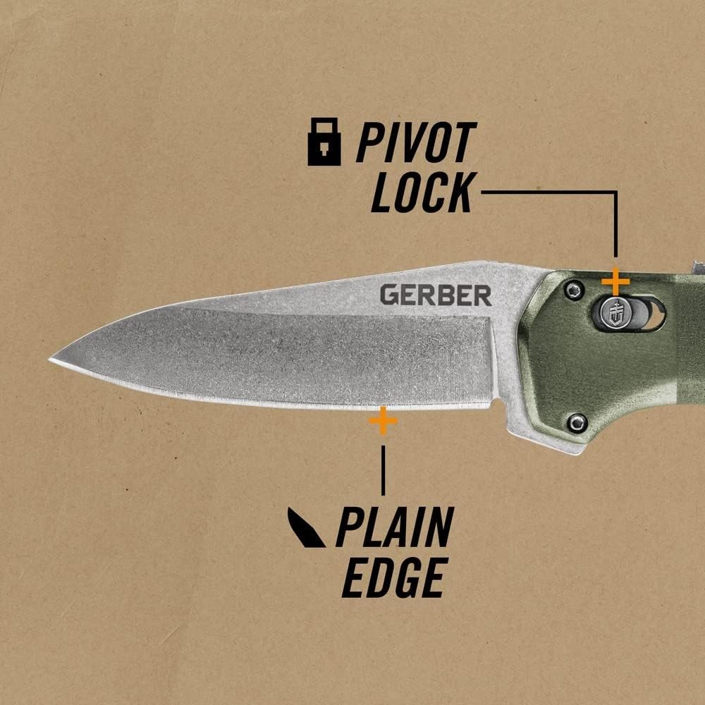 Gerber Gear Highbrow Folding Pocket Knife with 2.8" Blade Assisted Opening Fold