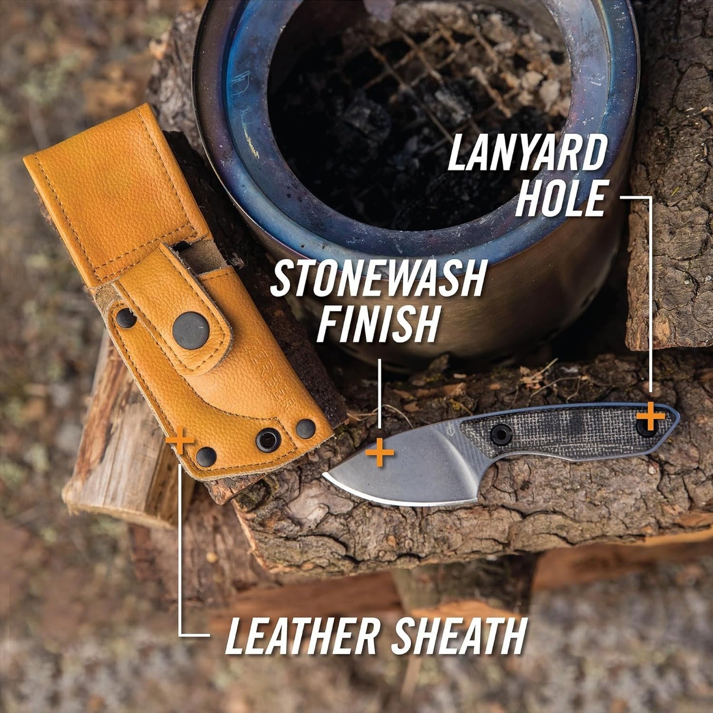 Gear Stowe Pocket Knife and Sheath - 2.5" Fixed Blade - EDC Gear and Equipment