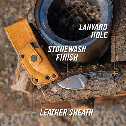 Gear Stowe Pocket Knife and Sheath - 2.5" Fixed Blade - EDC Gear and Equipment