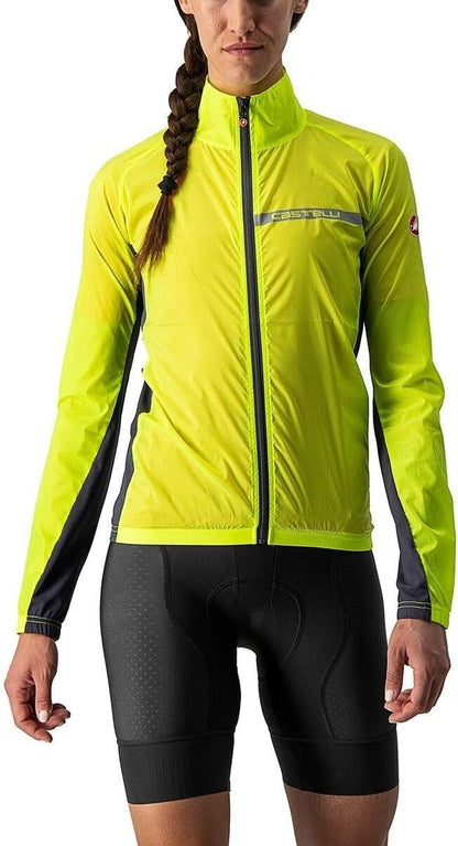 CASTELLI Squadra Stretch Jacket - Women's, Yellow Fluo/Dark Gray, XS