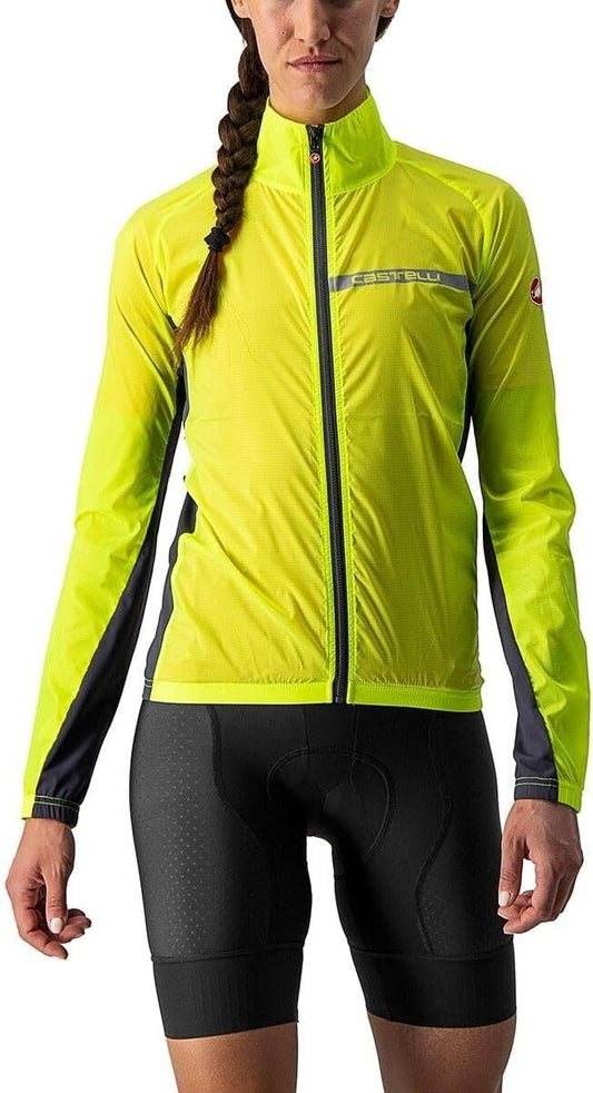 CASTELLI Squadra Stretch Jacket - Women's, Yellow Fluo/Dark Gray, XS