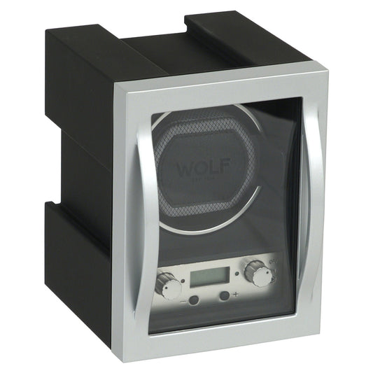 WOLF Module 4.1 Watch Winder, Black - Secure Fit with Patented Lock-in Dynamic Cuff - Accommodates All Wrist Sizes - Includes Universal Adapter