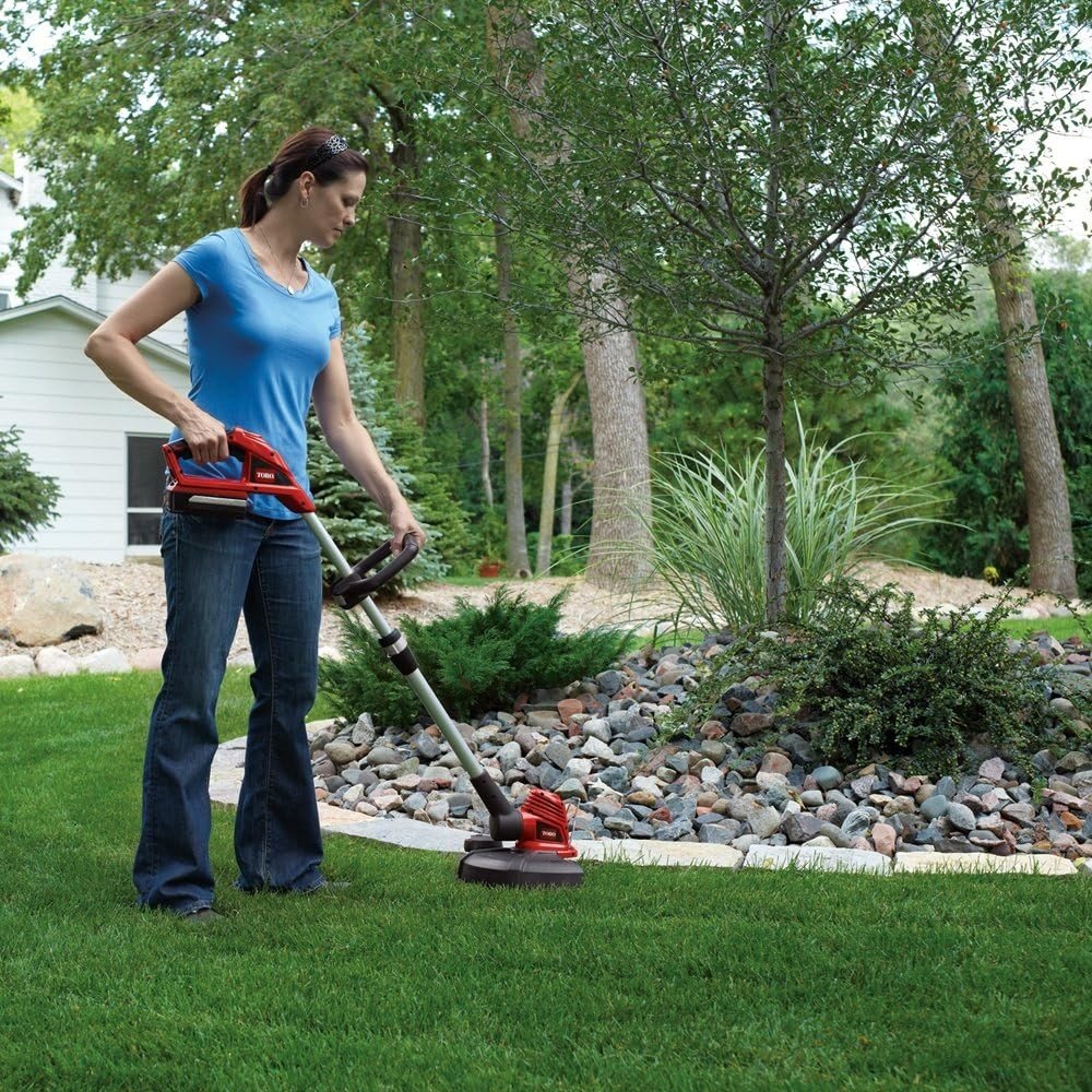 Toro 51484 Cordless 12-Inch 20-Volt Lithium-Ion Electric Trimmer/Edger,Red/Silve
