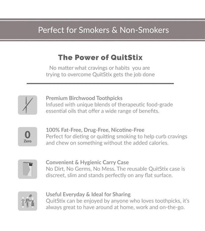 Craving Relief Toothpicks with Activating Tingle to Replace Cigarettes, Quit Smoking, Vaping, Keeps Mouth Clean & Fresh, Perfect for Smokers & Non-Smokers (Cinnamon, 1 Pack)