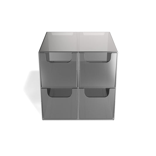 TRU RED TR58201 4 Compartment Plastic Desktop Organizer, Smoke