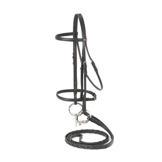 Silver Fox Raised Snaffle Bridle Black Cob
