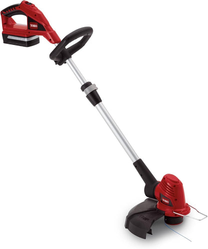 Toro 51484 Cordless 12-Inch 20-Volt Lithium-Ion Electric Trimmer/Edger,Red/Silve