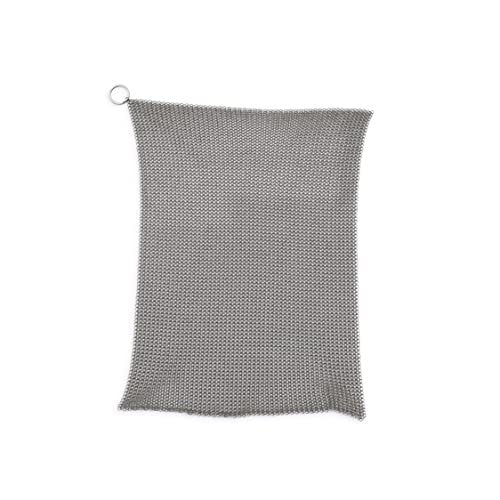 Barebones Fine Stainless Steel Cleaning Mesh Scrubber - Cast Iron Cleaner - Grill Accessories, Scrub Brush, Cast Iron Brush, Chainmail Skillet Cleaner