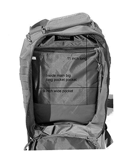 Explorer Tactical Assault Pack - Combat Rucksack - 17" Military MOLLE Backpack 27L - Black