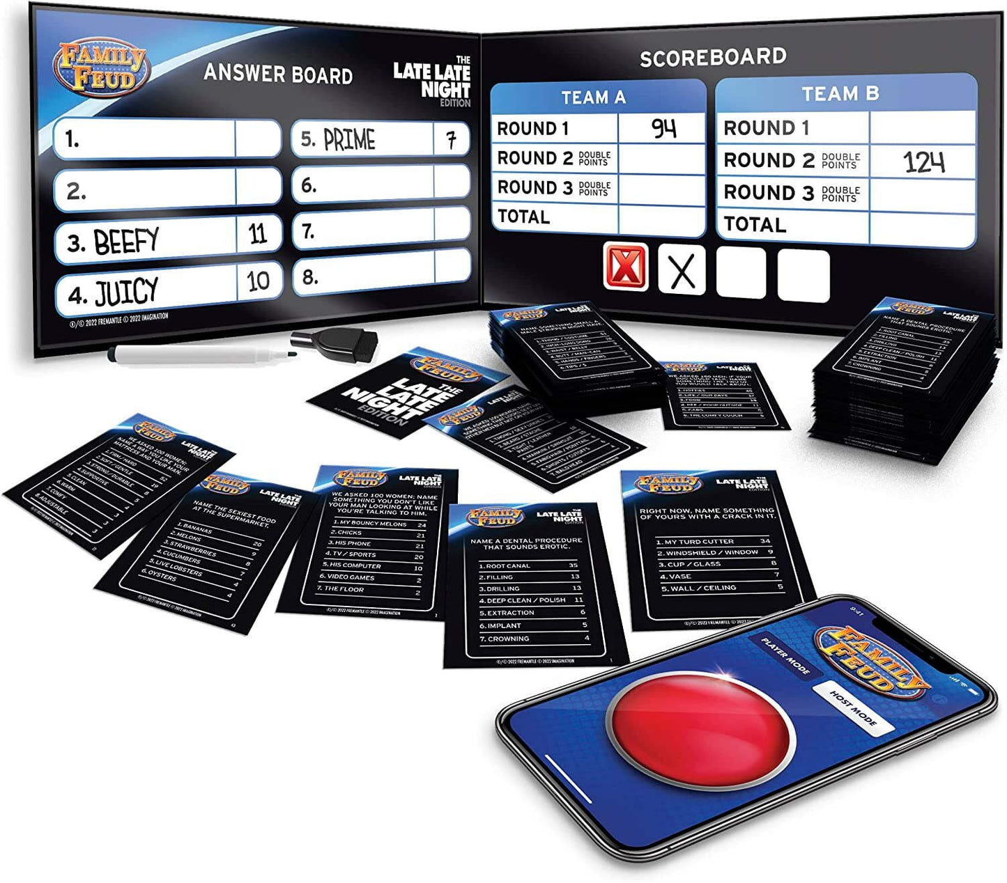 Family Feud Late Late Night Edition Adult Card Game, 200 Piece