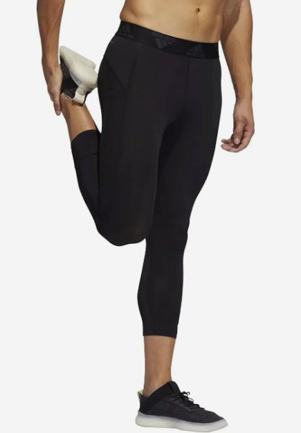 Adidas Youth Tech-Fit Training 3/4 Pants Black Yoga Tight-Pant Size M