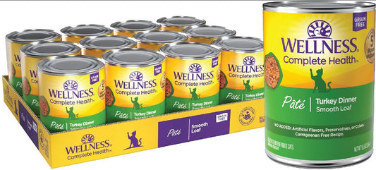 Wellness Complete Health Pate Turkey Dinner Grain-Free Wet Cat Food, 6 X12.5-Oz