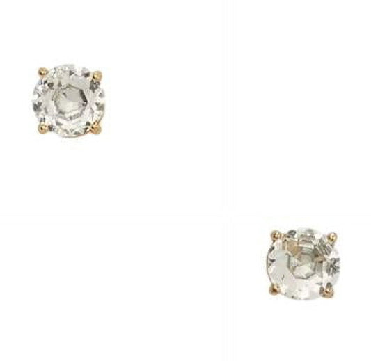 Kate Spade New York Earrings Crystal Gumdrop Studs Clear Gold Womens Jewelry Gift Classy