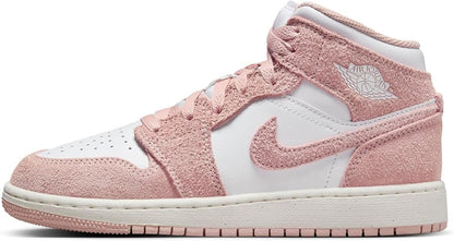 Nike Air Jordan 1 Mid SE Big Kids' Shoes (FN7432-161, White/Sail/Legend Pink) Size 5