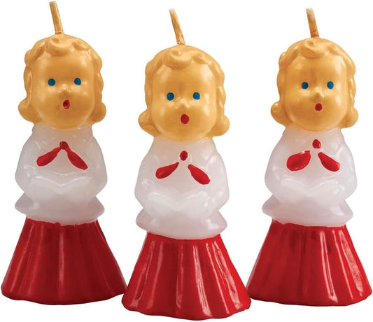 Decorative Vintage Style Christmas Caroler Candles - Set of 3