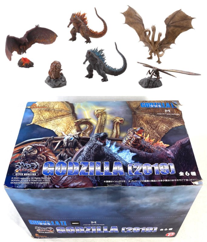 Art Spirits Hyper Modeling GODZILLA (2019) Trading Figure Set of 6, BOX WEAR