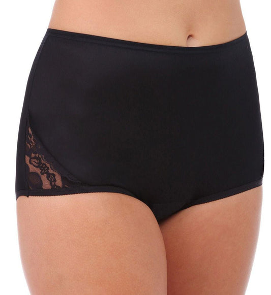 Women's Vanity Fair 13001 Lace Nouveau Brief Panty (Midnight Black 10)
