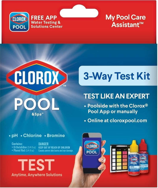 Clorox® Pool&Spa™ Swimming Pool 3-Way Water Test Kit, Accurately Measures Bromin