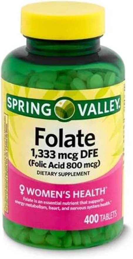Spring Valley Folate Dietary Supplement, 1,333 mcg DFE, 400 Count