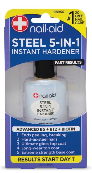 NAIL-AID STEEL 5-IN-1 INSTANT NAIL HARDENER VITAMIN B5 B12 & BIOTIN