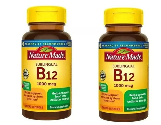Nature Made Vitamin B-12 - Cherry 1,000 mcg 50 Tabs Exp 02/2026 - PACK OF 2