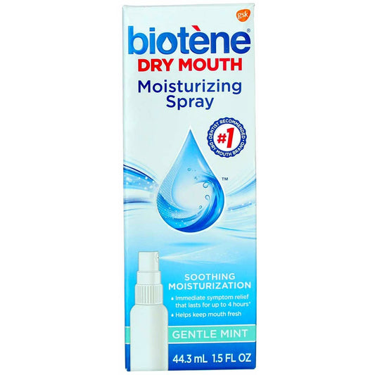 Biotene Gentle Mint Moisturizing Mouth Spray, Sugar-Free, for Dry Mouth and Fres