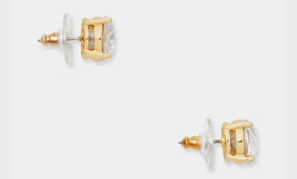 Kate Spade Goldtone Clear Crystal Round Gumdrop Stud Earrings