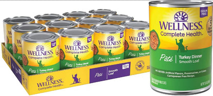 Wellness Complete Health Pate Turkey Dinner Grain-Free Wet Cat Food, 6 X12.5-Oz