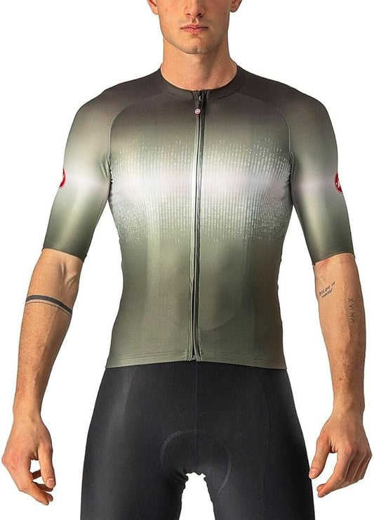 Castelli Aero Race 6.0 FullZip Jersey Mens Military GreenLight Black XXL