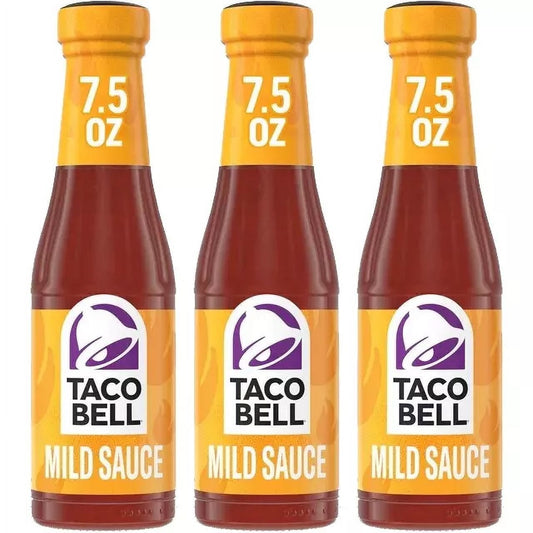 Taco Bell Mild Sauce, 3 Pack, 7.5 oz Glass Bottles
