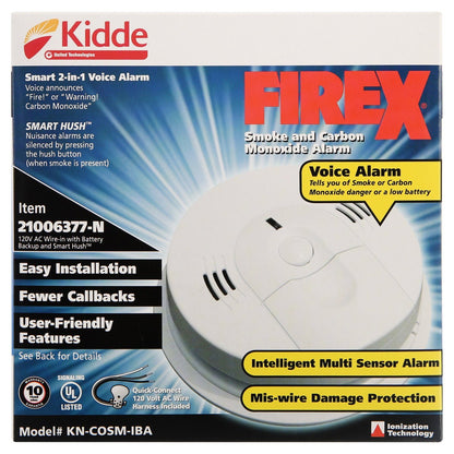 Kidde 21006377 Hardwired Combination Carbon Monoxide & Smoke Alarm  KN-COSM-IBA