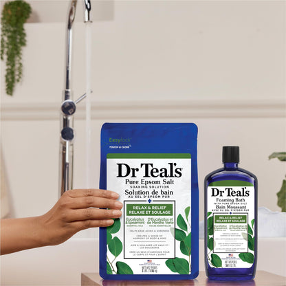 Dr Teal's Foaming Bath (Epsom Salt), Eucalyptus Spearmint, 34 Fluid Ounce