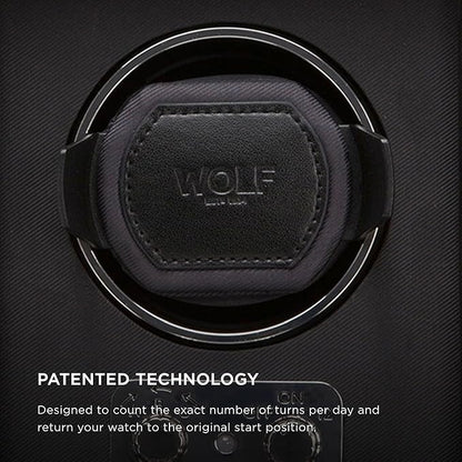 WOLF Heritage Double Winder with Glass Cover, Black - Secure Fit with Patented D