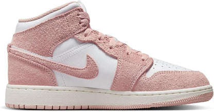 Nike Air Jordan 1 Mid SE Big Kids' Shoes (FN7432-161, White/Sail/Legend Pink) Size 5