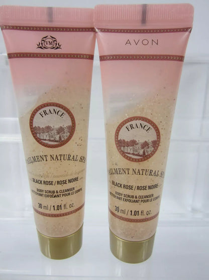 Veilment Natural Spa Black Rose Exfoliating Body Scrub and Cleanser Travel PACK2